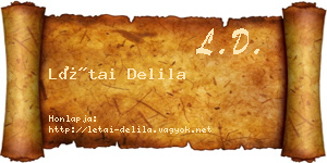 Létai Delila névjegykártya